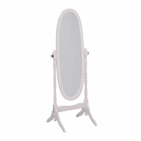 HOMEROOTS Classic White Finish Cheval Standing Oval Mirror, White 468365